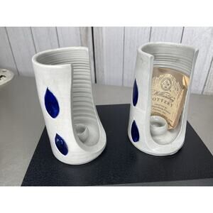 Vintage Williamsburg Glazed Ceramic Sconce Candleholders Set Of 2